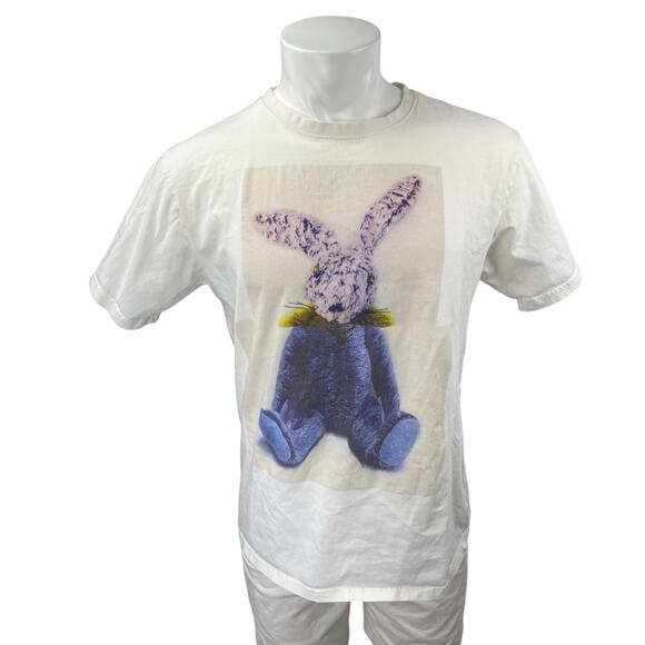 Vetements Men's White Rabbit Crewneck Short Sleeve Graphic Tee T-shirt Top Sz S - Picture 1 of 5
